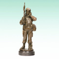 Métal Soldat Homme Maison Déco Armée Bronze Sculpture Statue Tpy-476